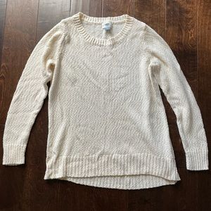 Old Navy Off White Cream Crewneck Sweater